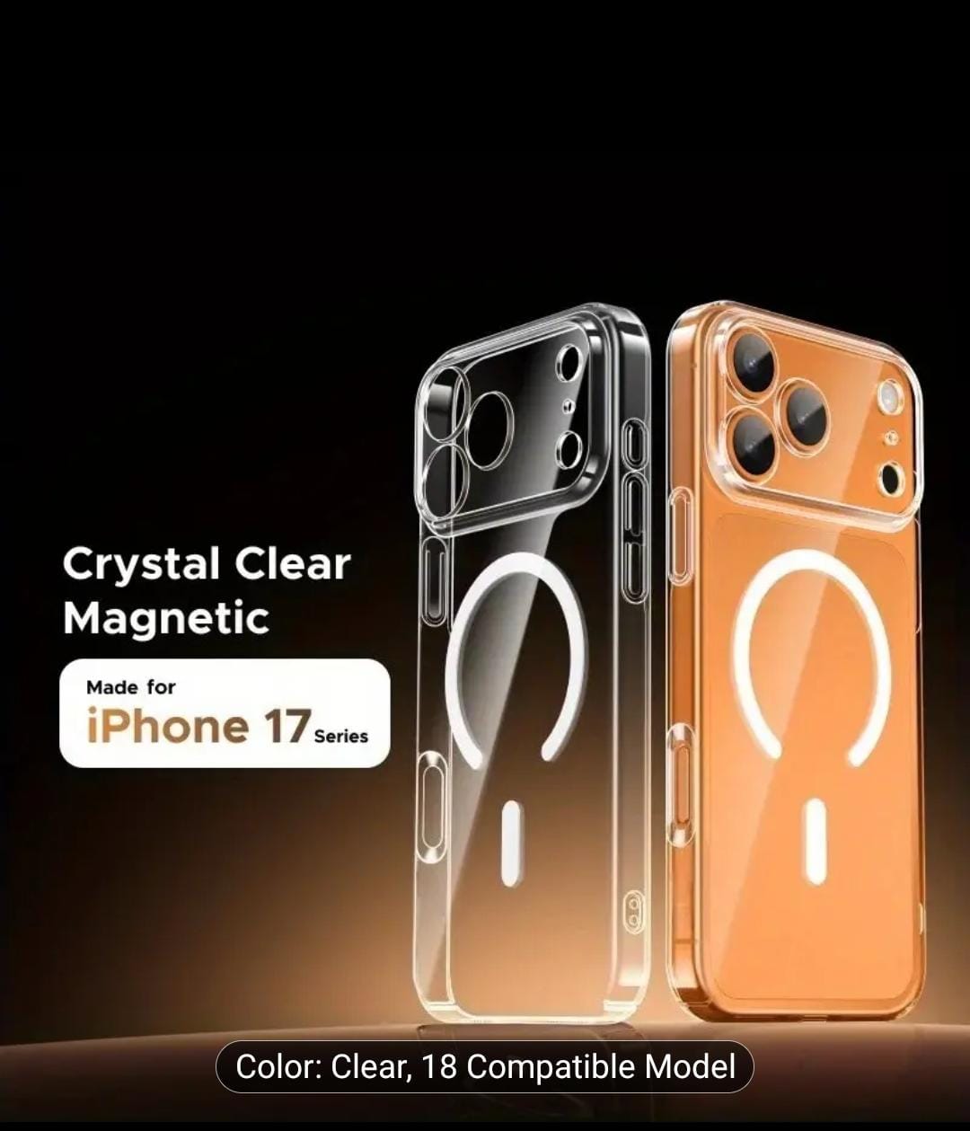 New Clear MagSafe Case for iPhone 17,  17Pro, 17 Pro Max Shockproof Wireless Charging Cover with Magnetic Feature