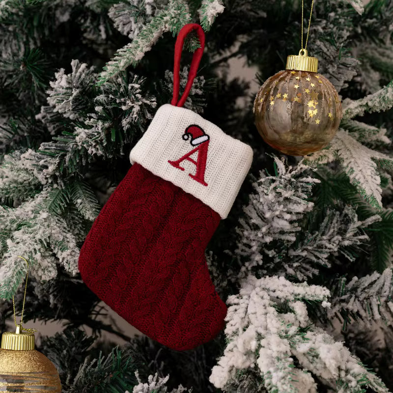 Christmas Alphabet Knitting Sock Christmas Tree Ornament Christmas Decoration For Home 2025 Noel New Year 2026 Xmas Gift