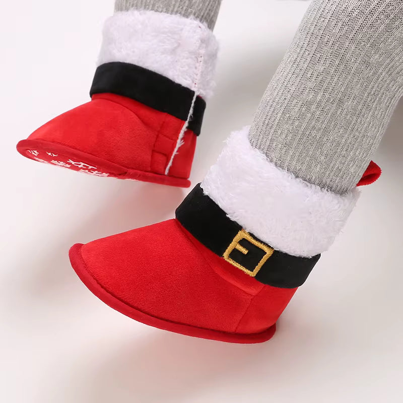 Christmas Baby Boots 0-18 Months Winter Warm First Walkers Soft Sole Boys Girls Holiday Party Cute shoes