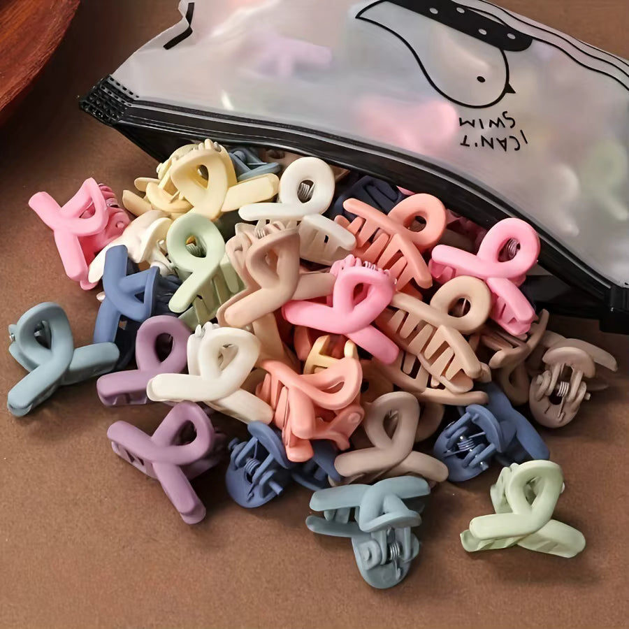 20 Pcs small Solid Color Matte Hollow Hair Claw Clip Candy Color Catch Barrettes Stylish Hair Accessories Suitable for Women