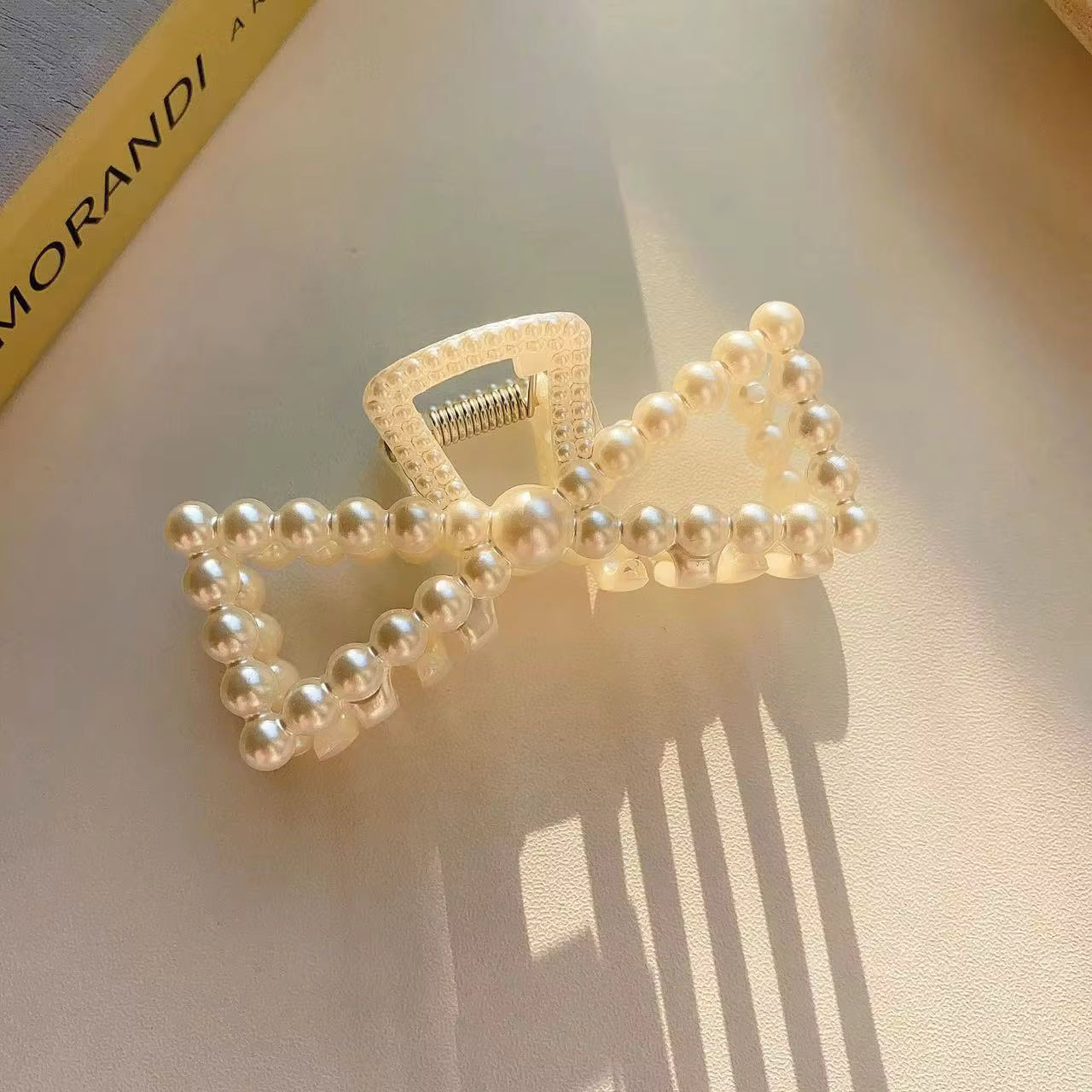 5pcs Faux Pearl Ornament Claw Clips, Elegant & Chic Large Size Hair Claw Hair Clips Accessories For Women