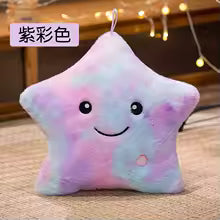 LED Light Star Plush Toy Soft Stuffed Star Pillow Doll Glowing Plush Baby Kid Toys Birthday Gift Home Deco