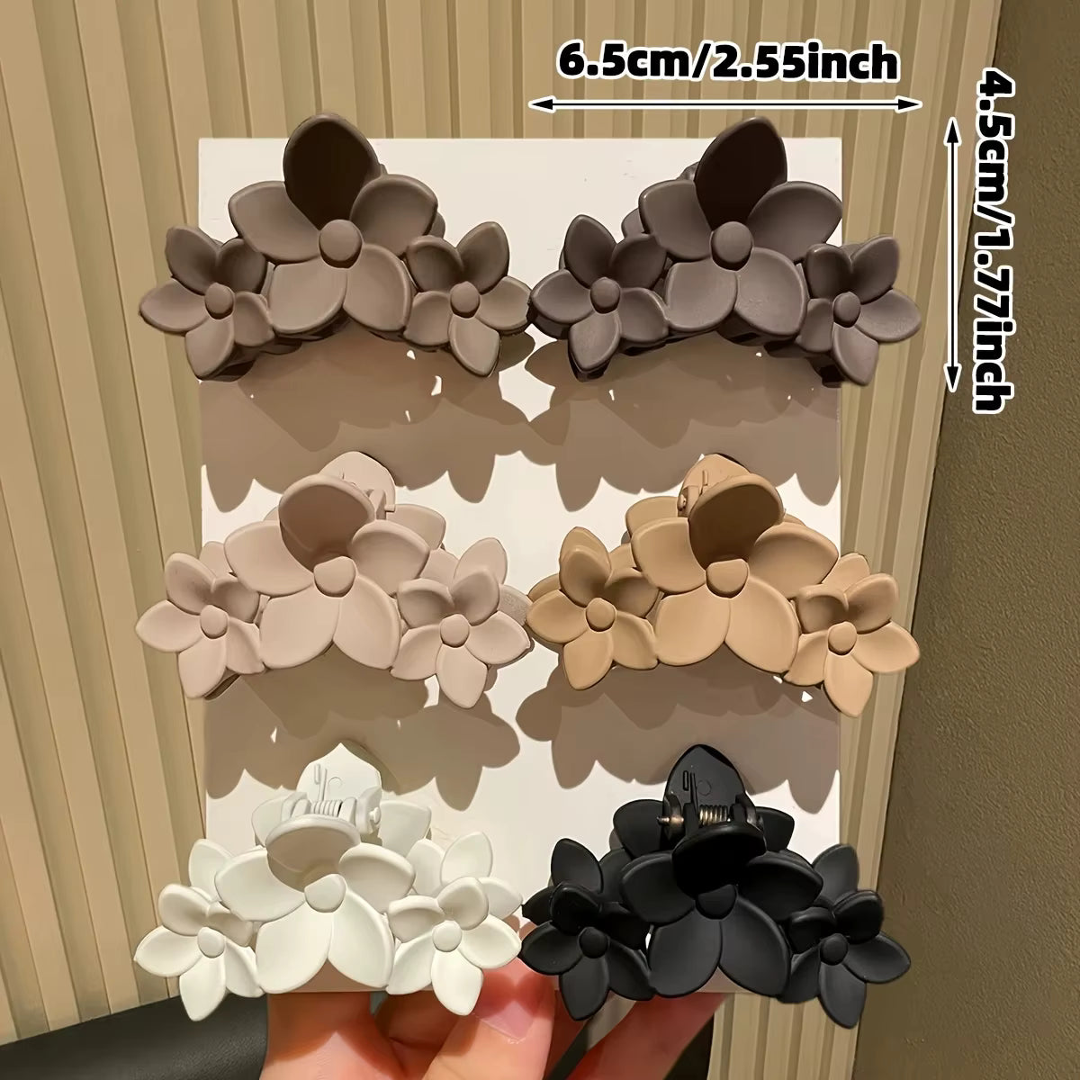 6Pcs Hairpin Women's Multiple Colors Stylish Minimalist Medium Flower Shark Clips Suitable for Daily Use Gift Hair Accessories