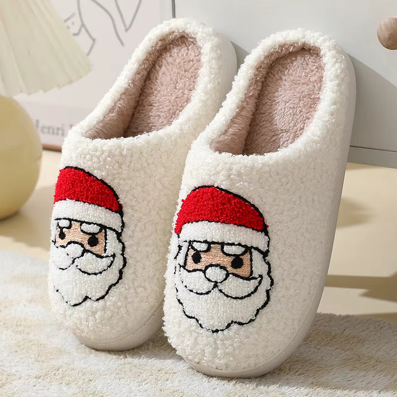 Winter Women's Warm Christmas Slippers Cute Pattern Indoor Soft Sole Comfortable Casual Gift and Home Shoes