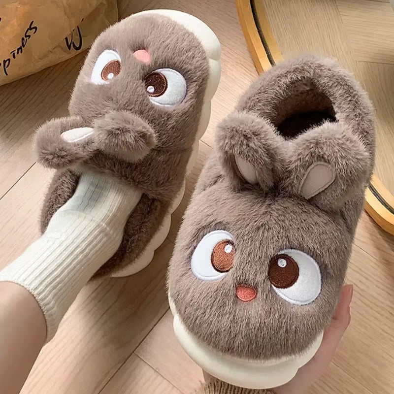 Women's Cotton Slippers Winter Indoor Home Warm and Velvet Household Parent-child Wool Cotton Shoes Women Wear Outside Winter