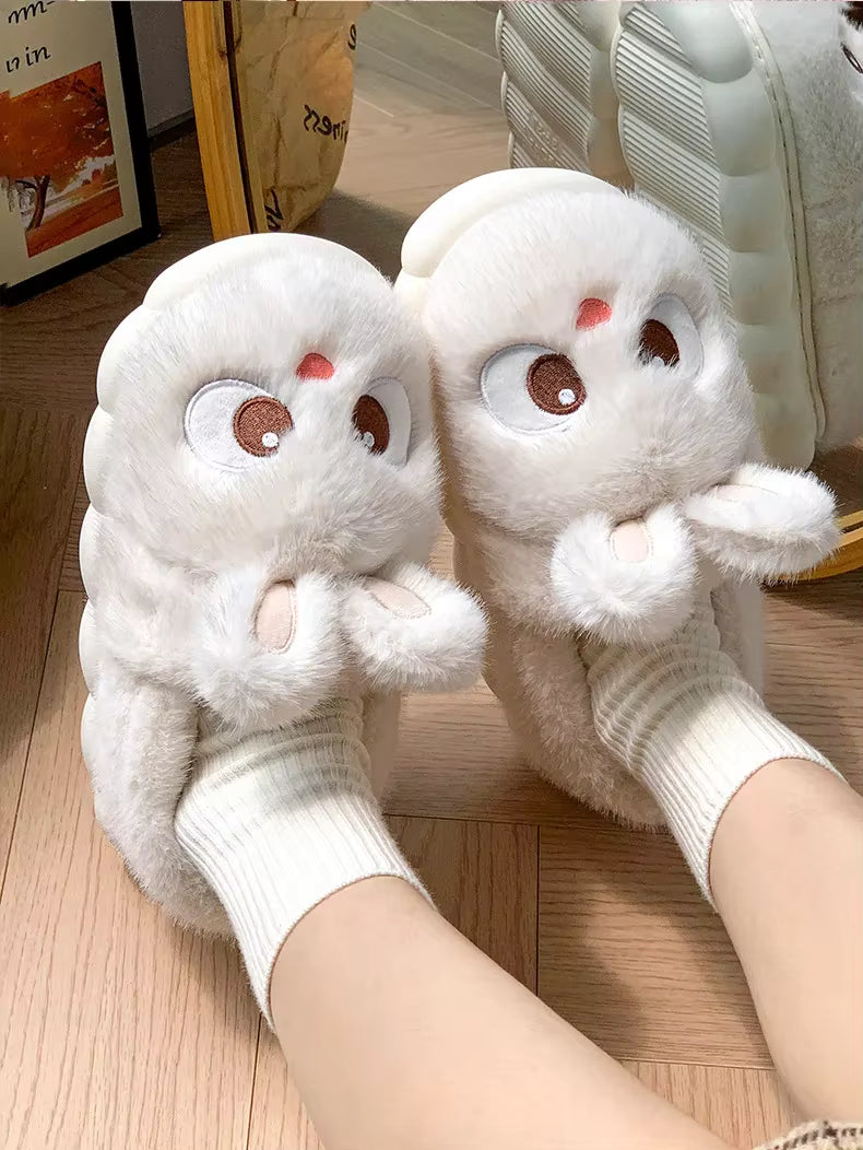 Women's Cotton Slippers Winter Indoor Home Warm and Velvet Household Parent-child Wool Cotton Shoes Women Wear Outside Winter