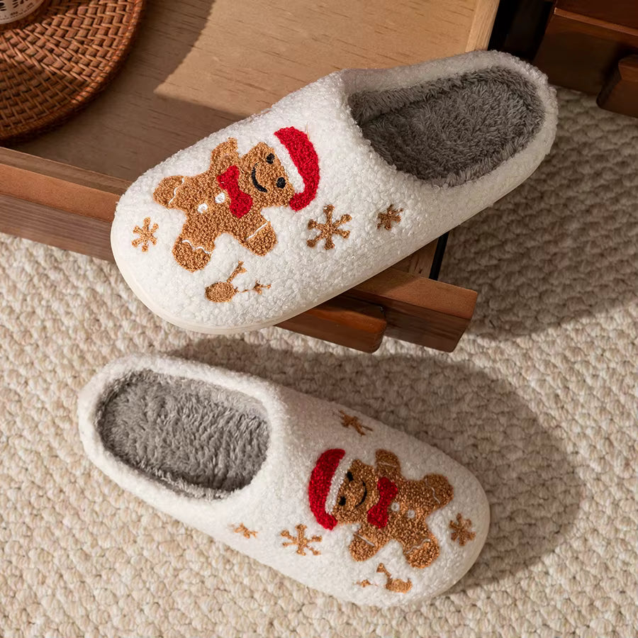 Winter Women's Warm Christmas Slippers Cute Pattern Indoor Soft Sole Comfortable Casual Gift and Home Shoes
