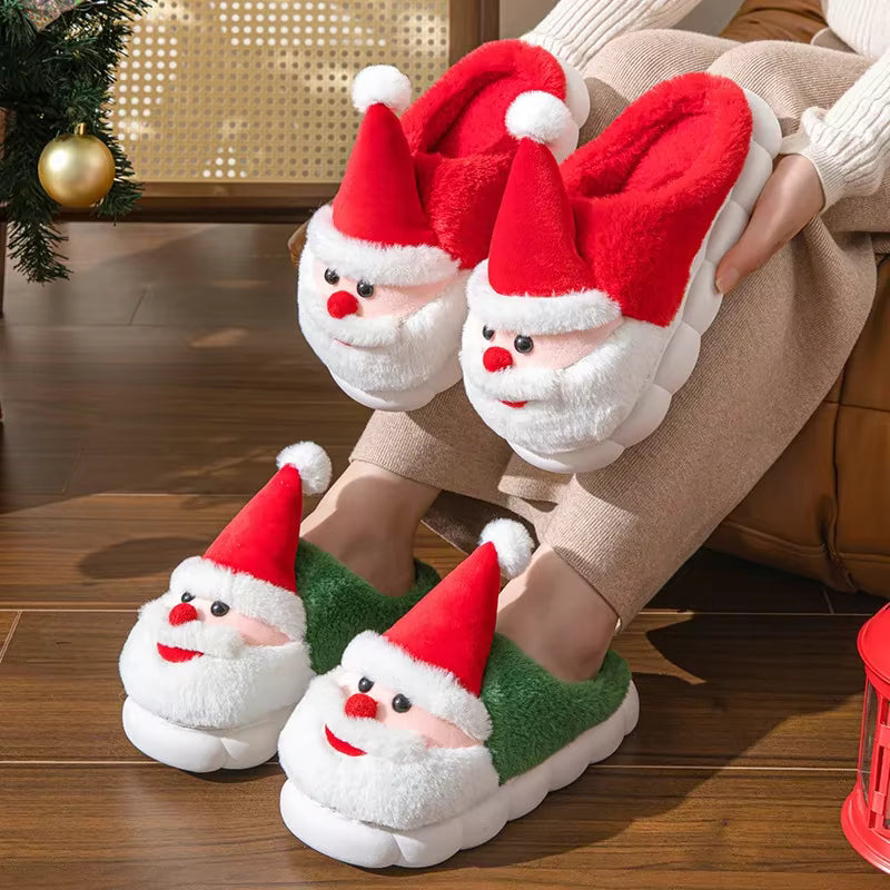 Hot Sale Of The Season Christmas Santa Claus Home Slippers Thick Bottom Anti-Slip Men's Autumn Winter Slippers Comfortable Soft
