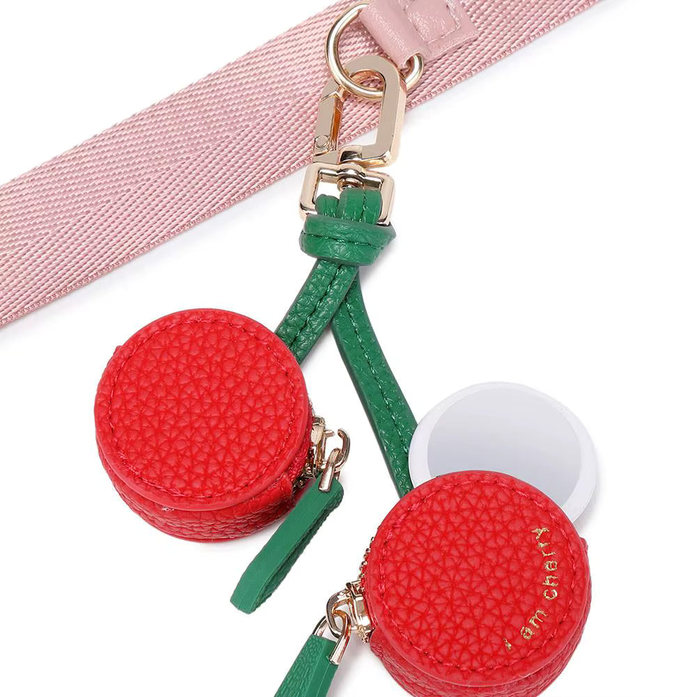 Cute Strawberry Leather Bag Charm Y2k Keychain with Zipper Preppy Purse Charm Cute core Accessories Aesthetic Stuff