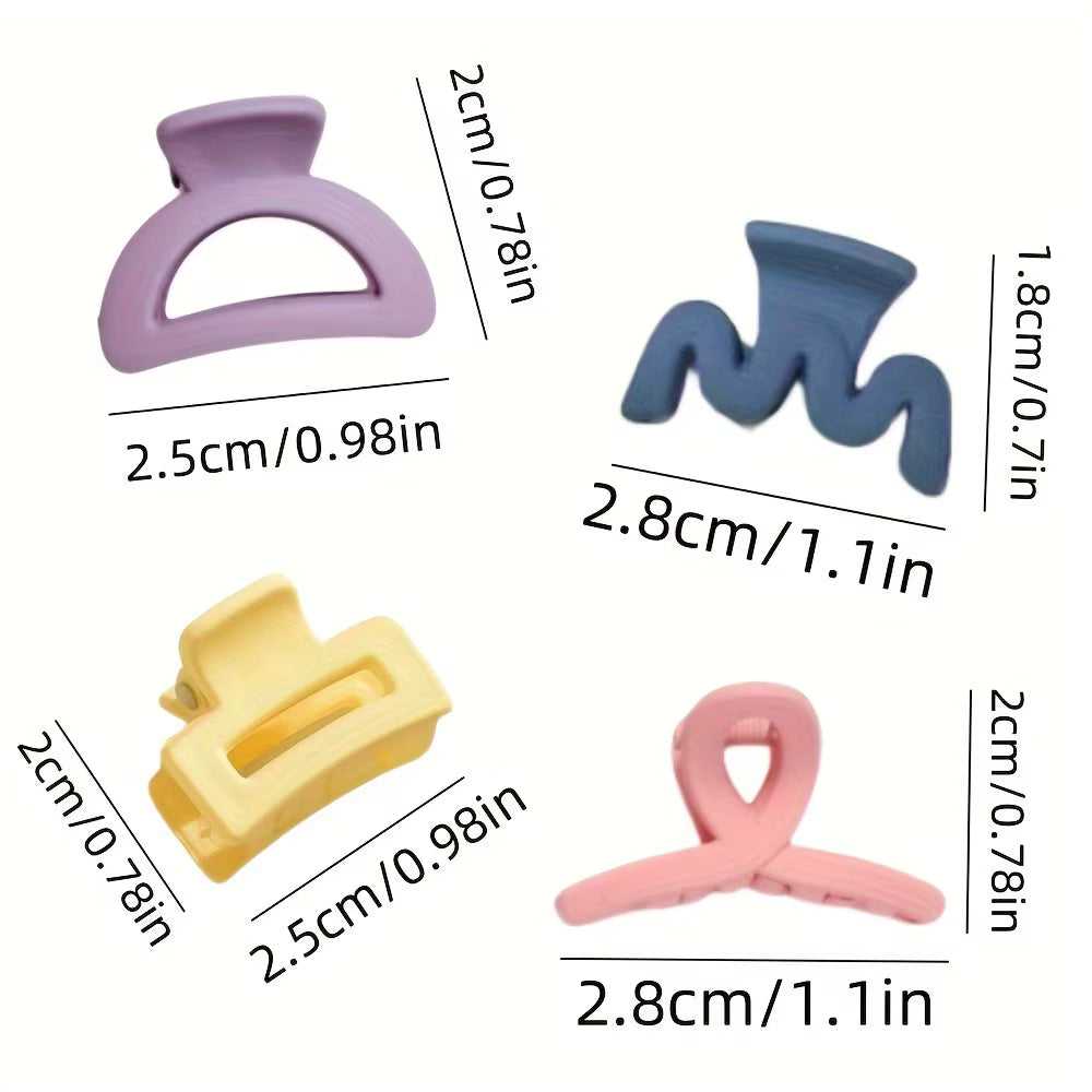 20 Pcs small Solid Color Matte Hollow Hair Claw Clip Candy Color Catch Barrettes Stylish Hair Accessories Suitable for Women