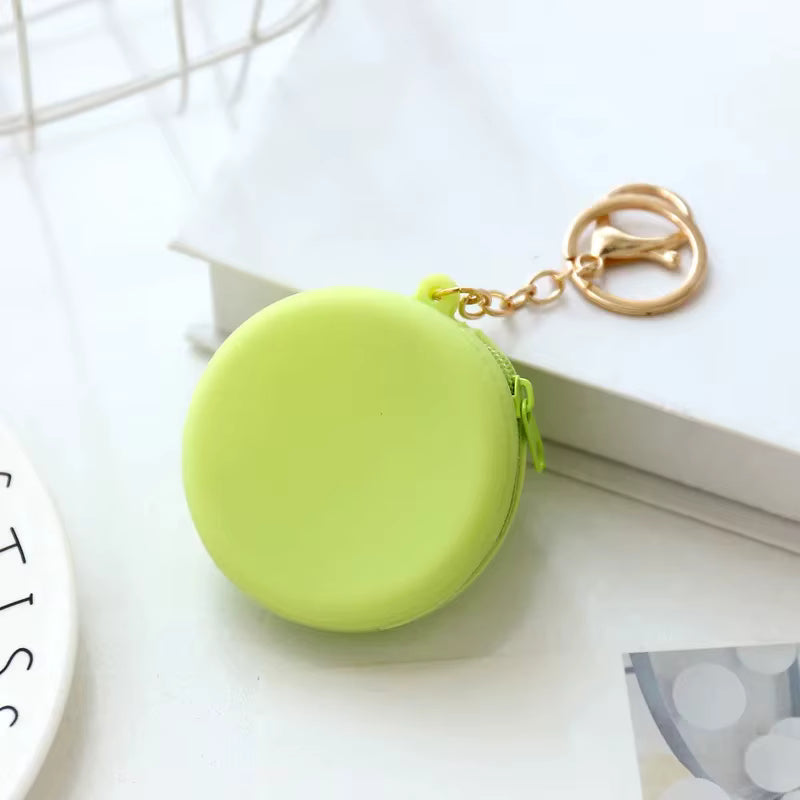 Candy Color Silicone Mini Round Coin Holder Case Coin Purses Women Girls Fashion Coin Purse Zipper Wallet For Kids Women Ladies