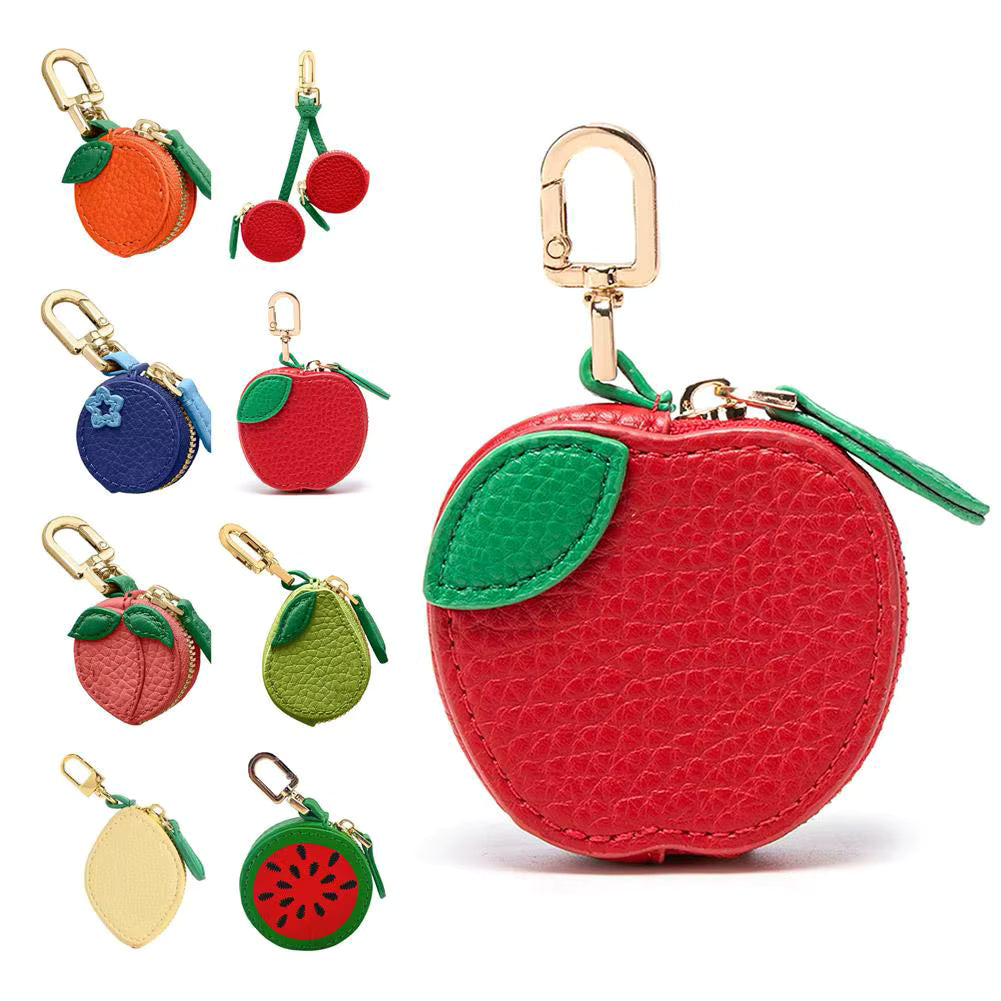 Cute Strawberry Leather Bag Charm Y2k Keychain with Zipper Preppy Purse Charm Cute core Accessories Aesthetic Stuff