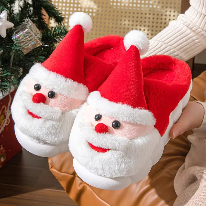 Hot Sale Of The Season Christmas Santa Claus Home Slippers Thick Bottom Anti-Slip Men's Autumn Winter Slippers Comfortable Soft