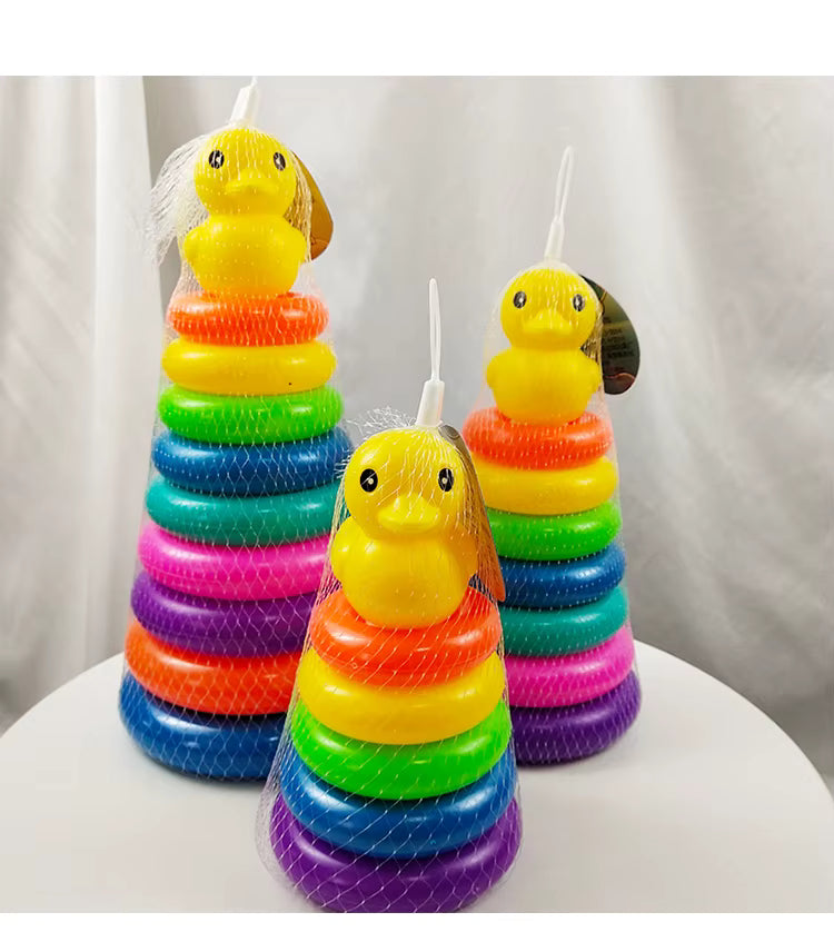 Montessori Stacking Toys for Babies 0 12M Rainbow Ring Stacker Baby Stacking Tower for Toddlers Educational Learning Sensory Toy