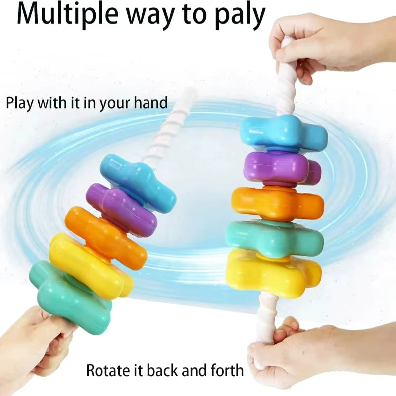 5 Layer Montessori Stacking Toys for Babies 0 12M Rainbow Ring Stacker Baby Stacking Tower for Toddlers Educational Learning Sensory Toy