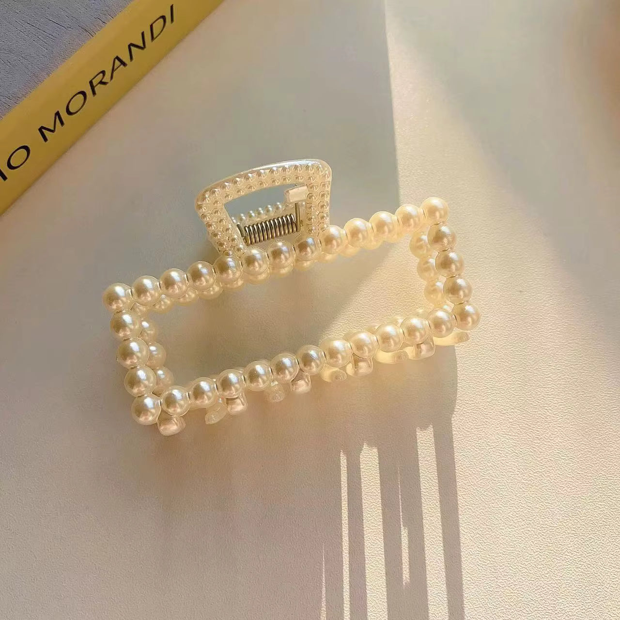 5pcs Faux Pearl Ornament Claw Clips, Elegant & Chic Large Size Hair Claw Hair Clips Accessories For Women