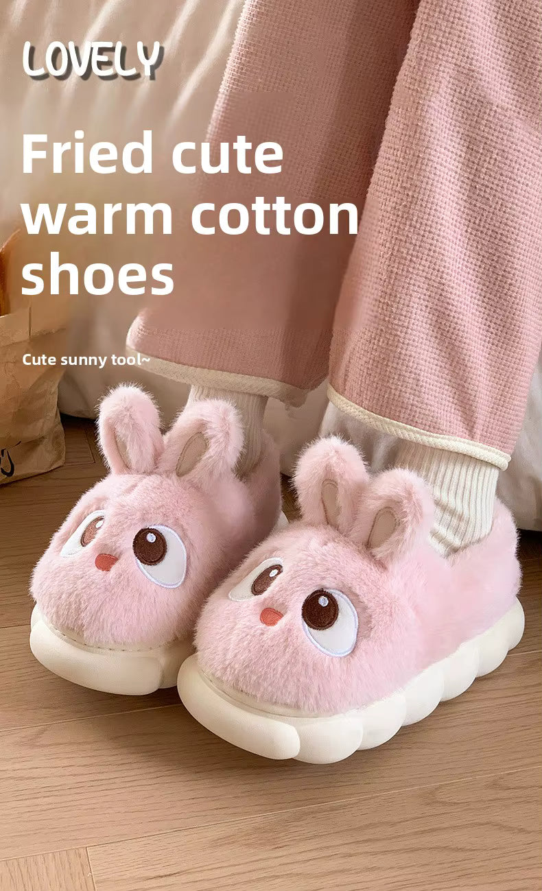 Women's Cotton Slippers Winter Indoor Home Warm and Velvet Household Parent-child Wool Cotton Shoes Women Wear Outside Winter