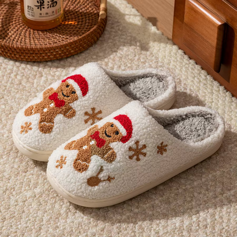 Winter Women's Warm Christmas Slippers Cute Pattern Indoor Soft Sole Comfortable Casual Gift and Home Shoes