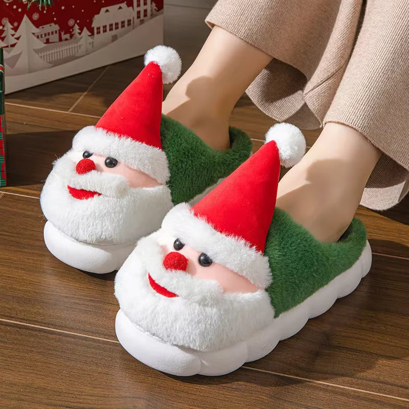Hot Sale Of The Season Christmas Santa Claus Home Slippers Thick Bottom Anti-Slip Men's Autumn Winter Slippers Comfortable Soft