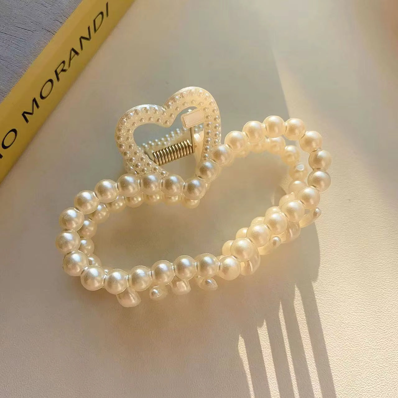 5pcs Faux Pearl Ornament Claw Clips, Elegant & Chic Large Size Hair Claw Hair Clips Accessories For Women