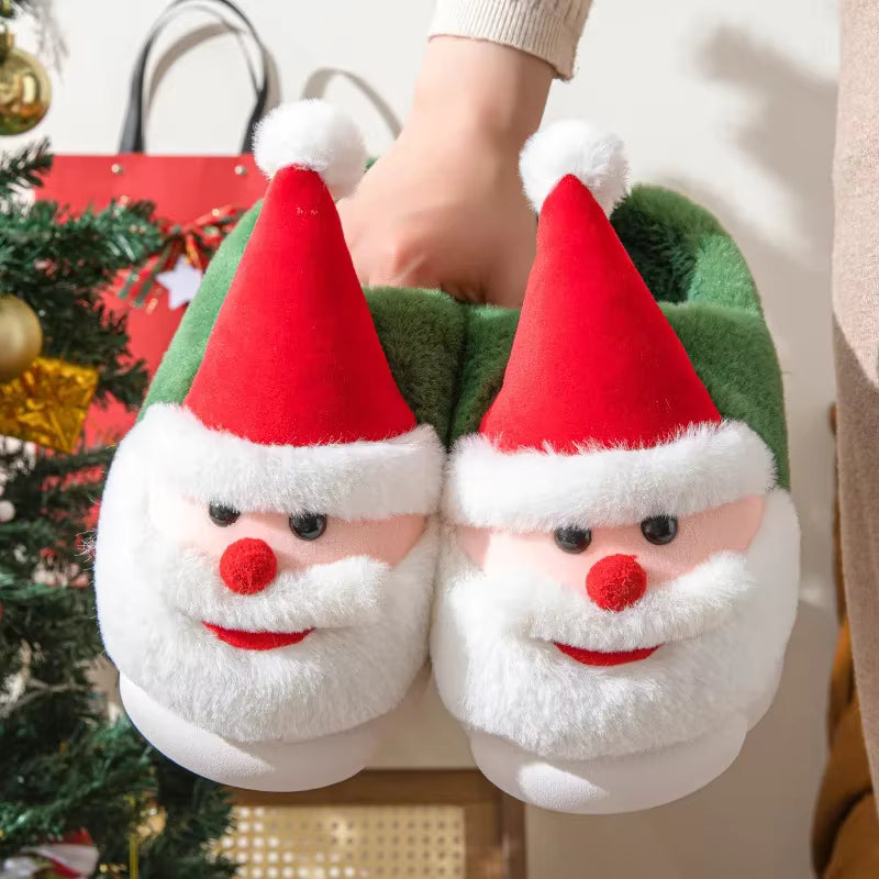 Hot Sale Of The Season Christmas Santa Claus Home Slippers Thick Bottom Anti-Slip Men's Autumn Winter Slippers Comfortable Soft