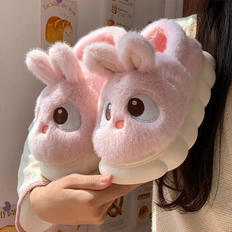 Women's Cotton Slippers Winter Indoor Home Warm and Velvet Household Parent-child Wool Cotton Shoes Women Wear Outside Winter