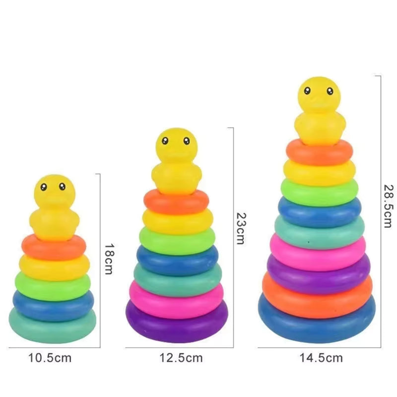 Montessori Stacking Toys for Babies 0 12M Rainbow Ring Stacker Baby Stacking Tower for Toddlers Educational Learning Sensory Toy