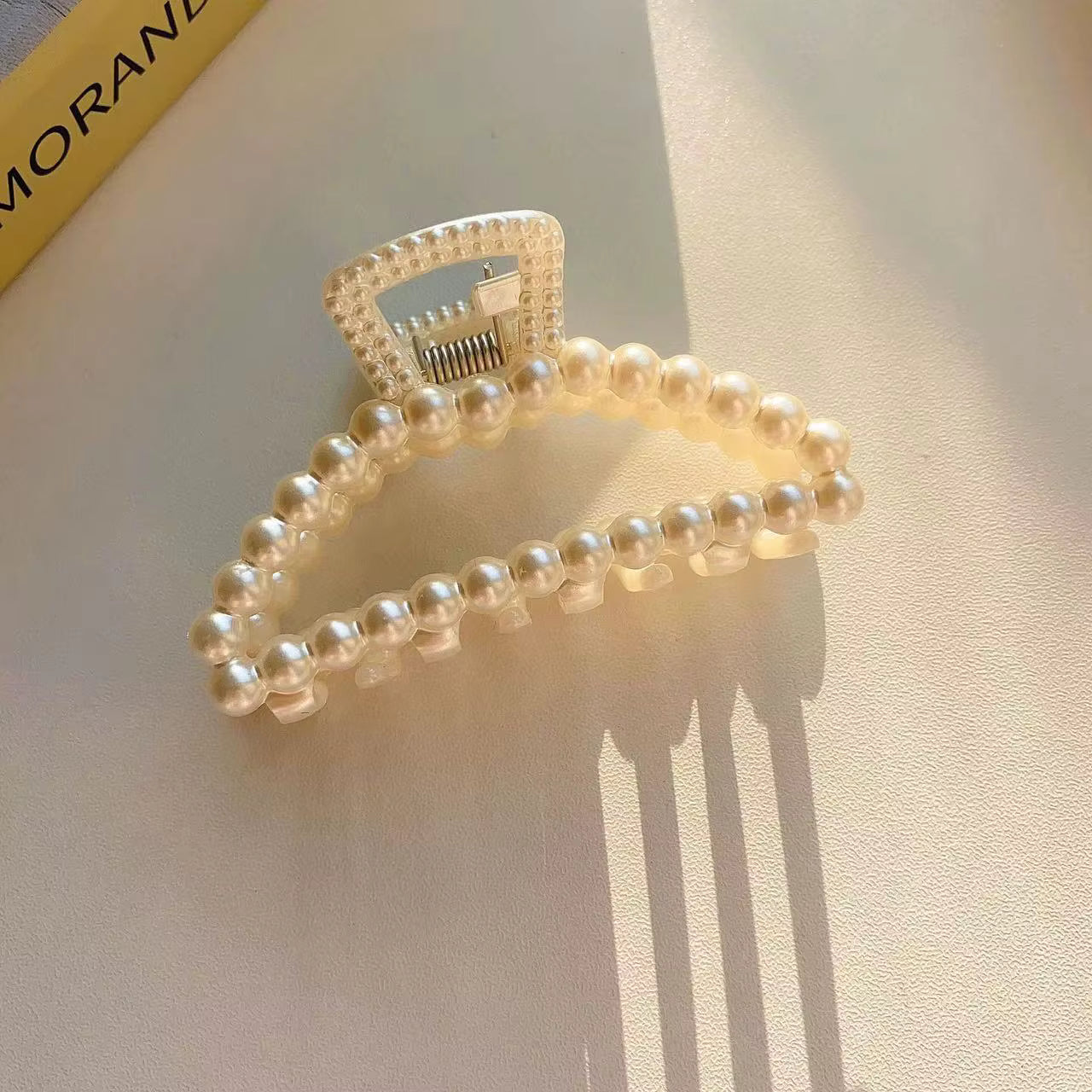 5pcs Faux Pearl Ornament Claw Clips, Elegant & Chic Large Size Hair Claw Hair Clips Accessories For Women