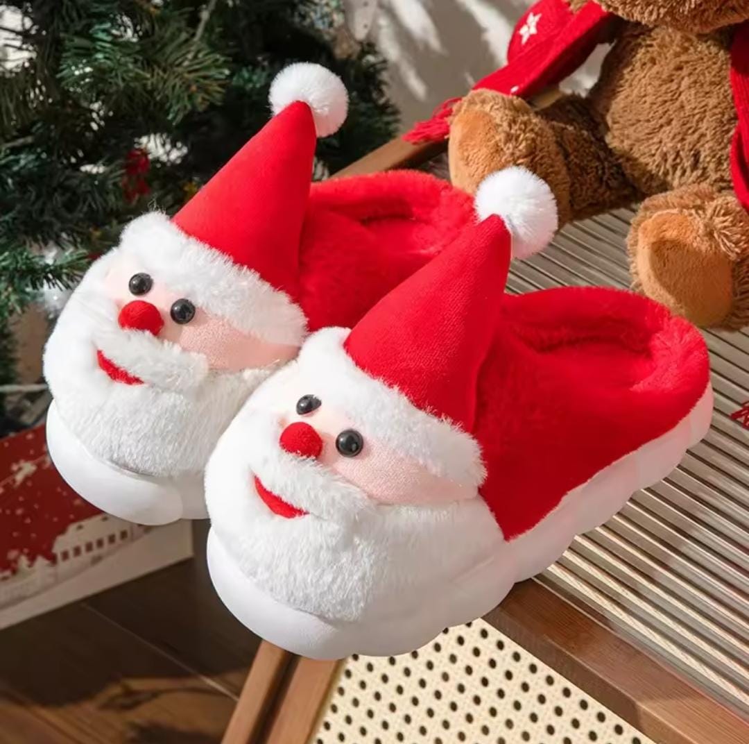 Hot Sale Of The Season Christmas Santa Claus Home Slippers Thick Bottom Anti-Slip Men's Autumn Winter Slippers Comfortable Soft