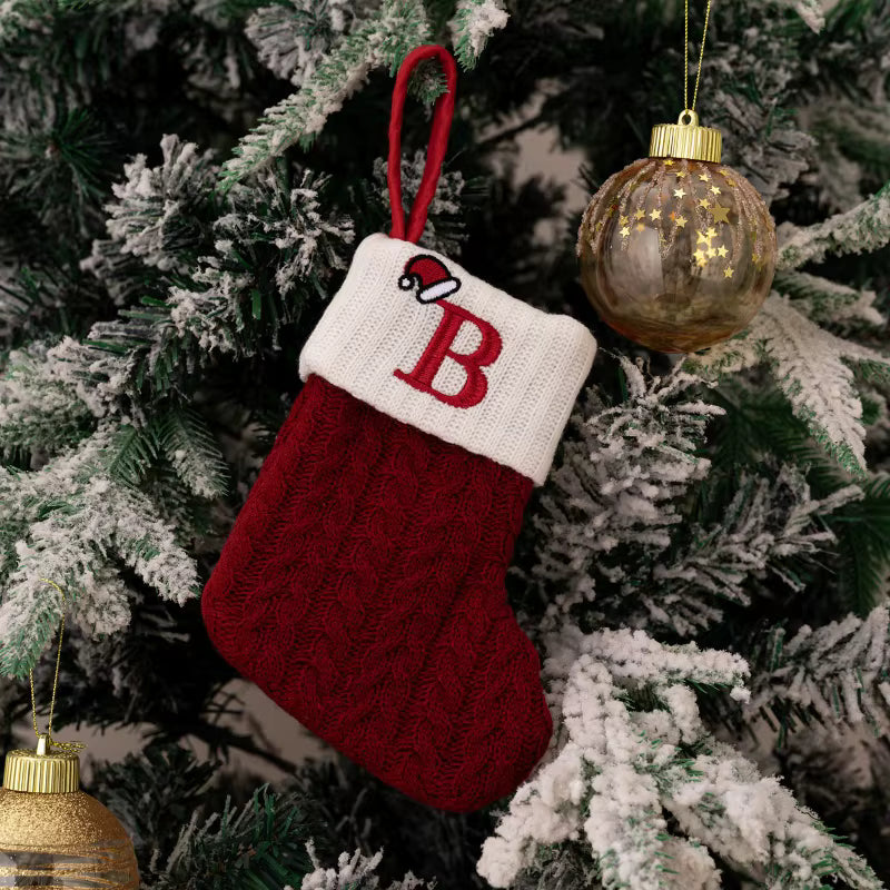 Christmas Alphabet Knitting Sock Christmas Tree Ornament Christmas Decoration For Home 2025 Noel New Year 2026 Xmas Gift