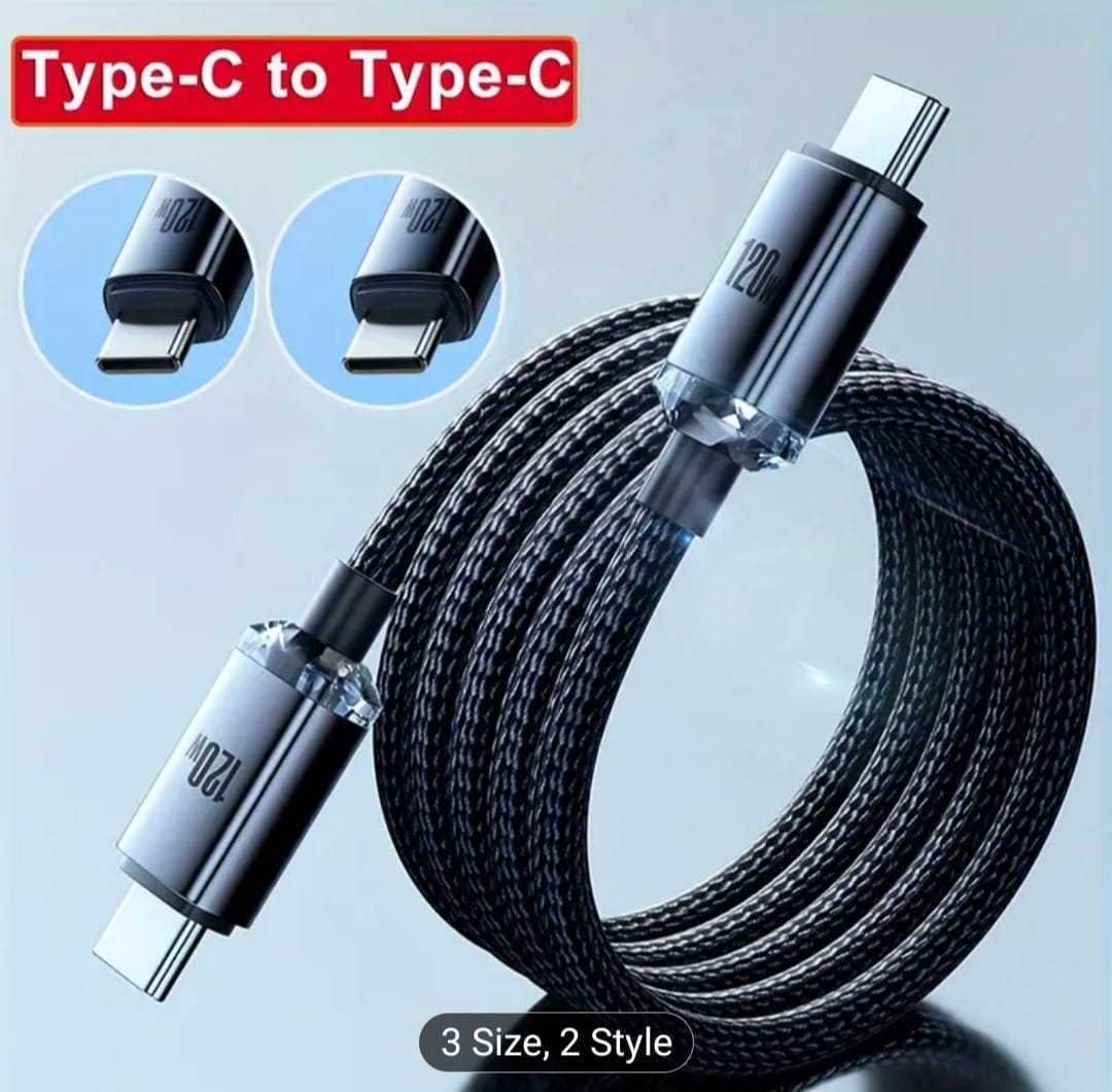 120W Type C To Type C Cable  Super Fast Charging