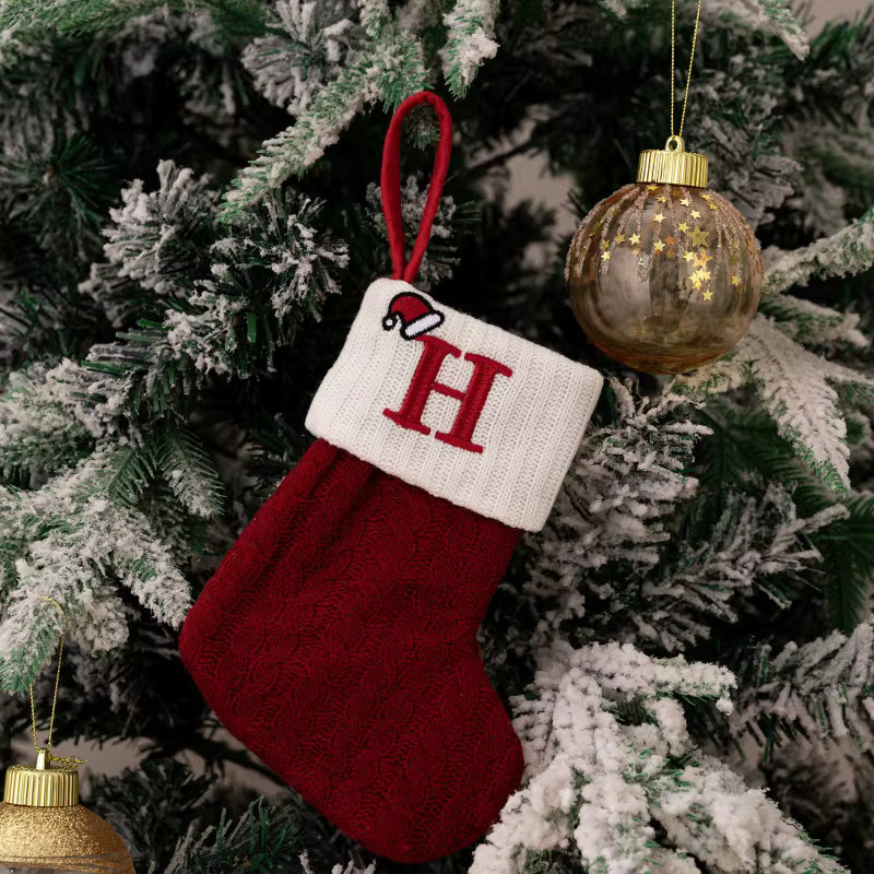Christmas Alphabet Knitting Sock Christmas Tree Ornament Christmas Decoration For Home 2025 Noel New Year 2026 Xmas Gift