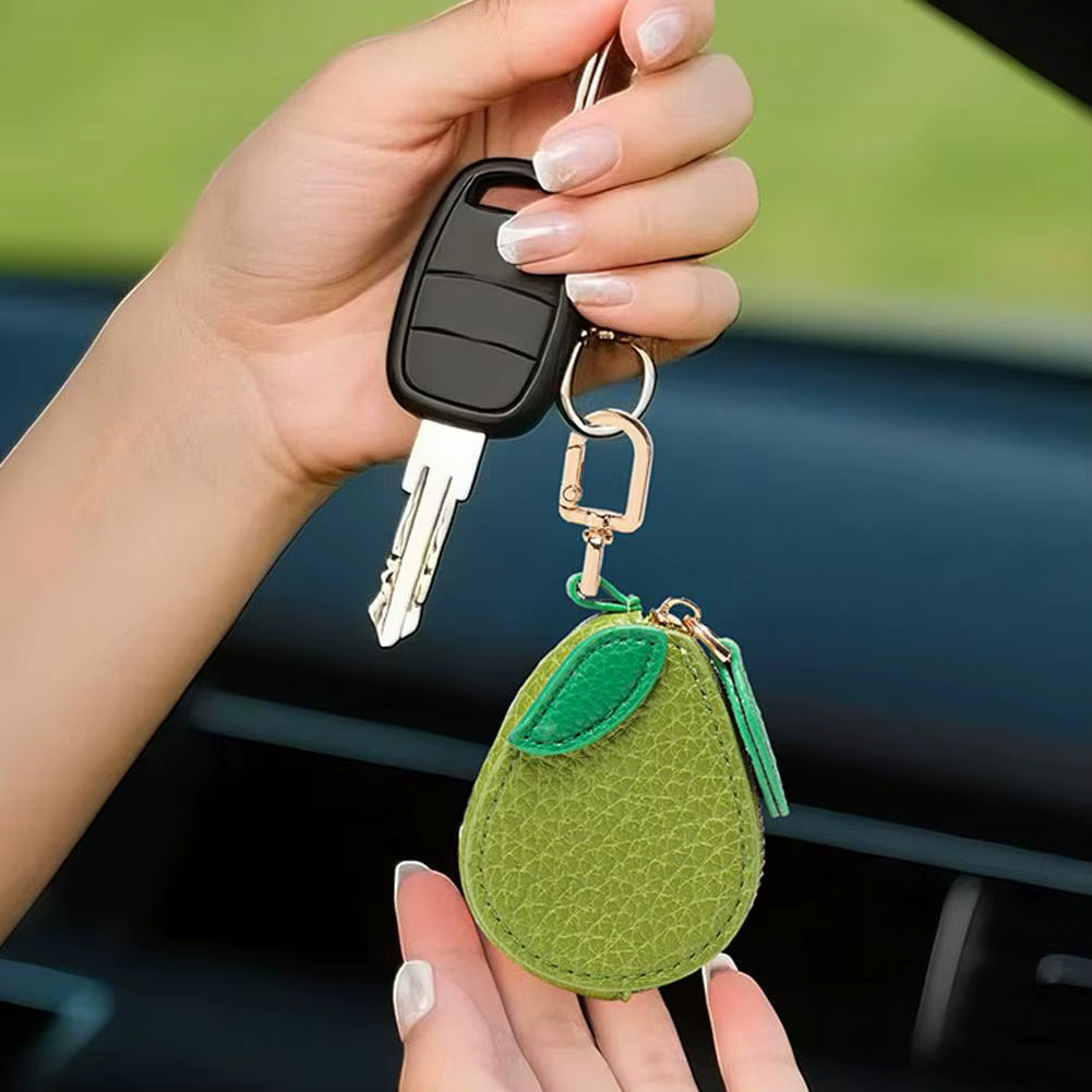 Cute Strawberry Leather Bag Charm Y2k Keychain with Zipper Preppy Purse Charm Cute core Accessories Aesthetic Stuff