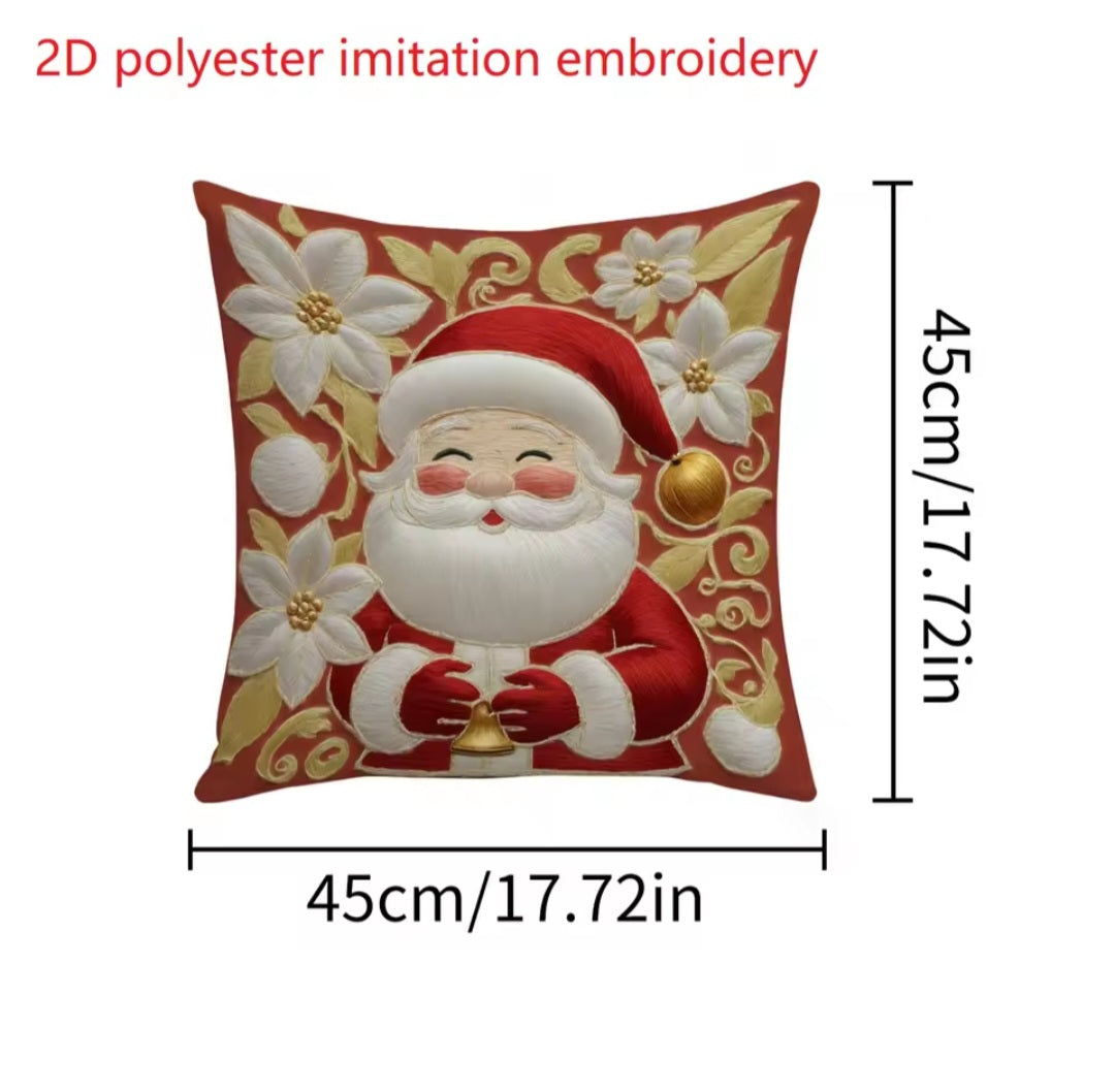 1pc, Christmas Old Man Elk Pillowcase, Christmas Party Decoration, Home Decoration, Bedding Decoration