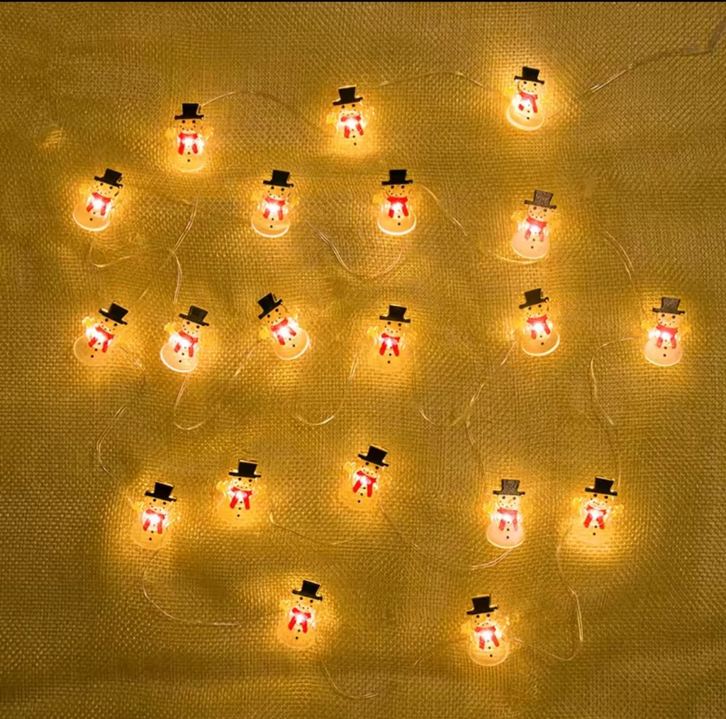 2M Christmas Santa Claus Snowflake LED Light String Garland Xmas Tree Fairy Light Christmas Decoration for Home New Year celebrations