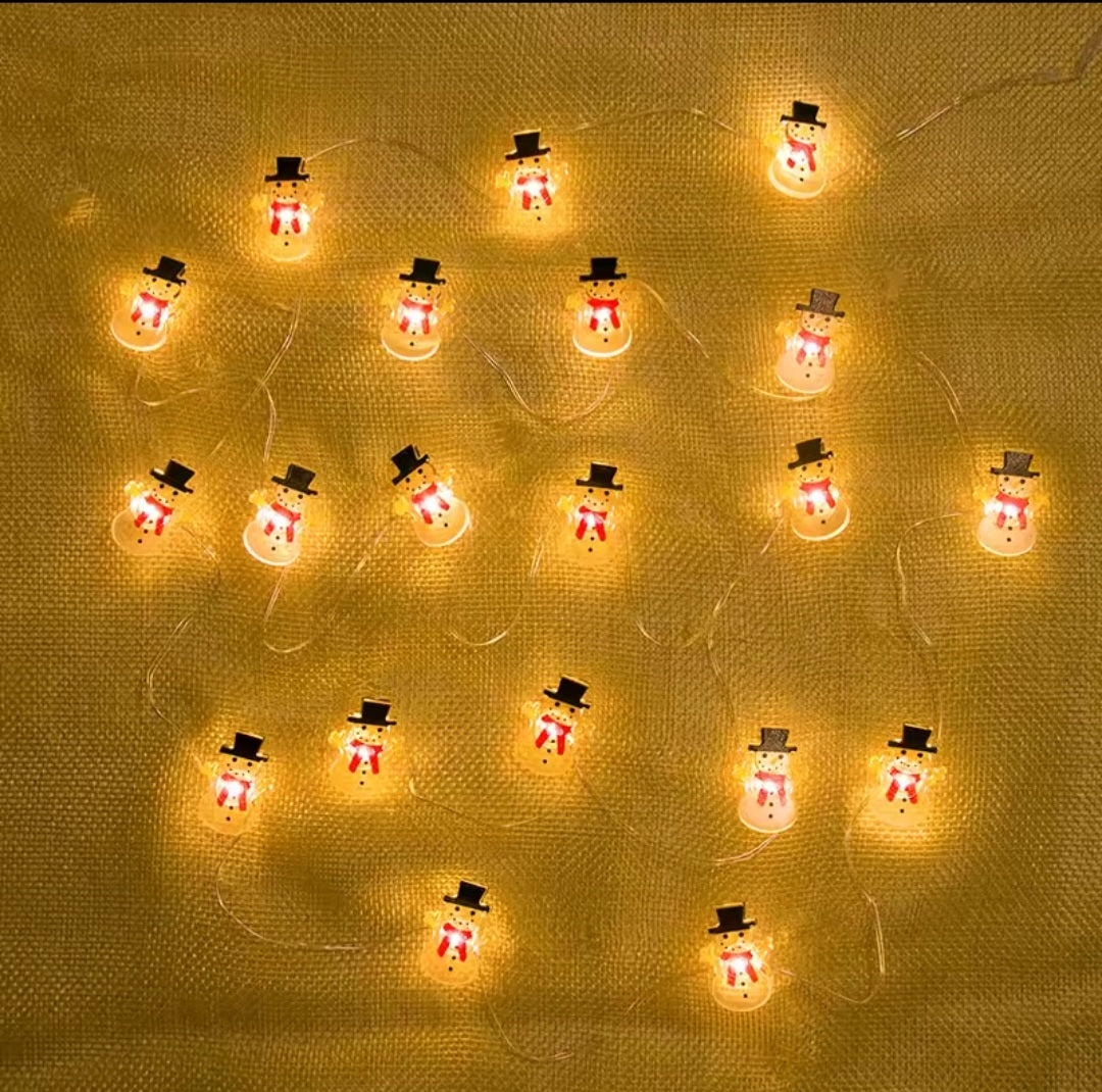 2M Christmas Santa Claus Snowflake LED Light String Garland Xmas Tree Fairy Light Christmas Decoration for Home New Year celebrations