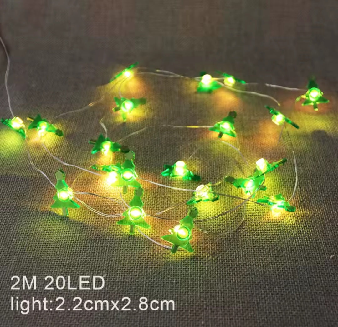 2M Christmas Santa Claus Snowflake LED Light String Garland Xmas Tree Fairy Light Christmas Decoration for Home New Year celebrations