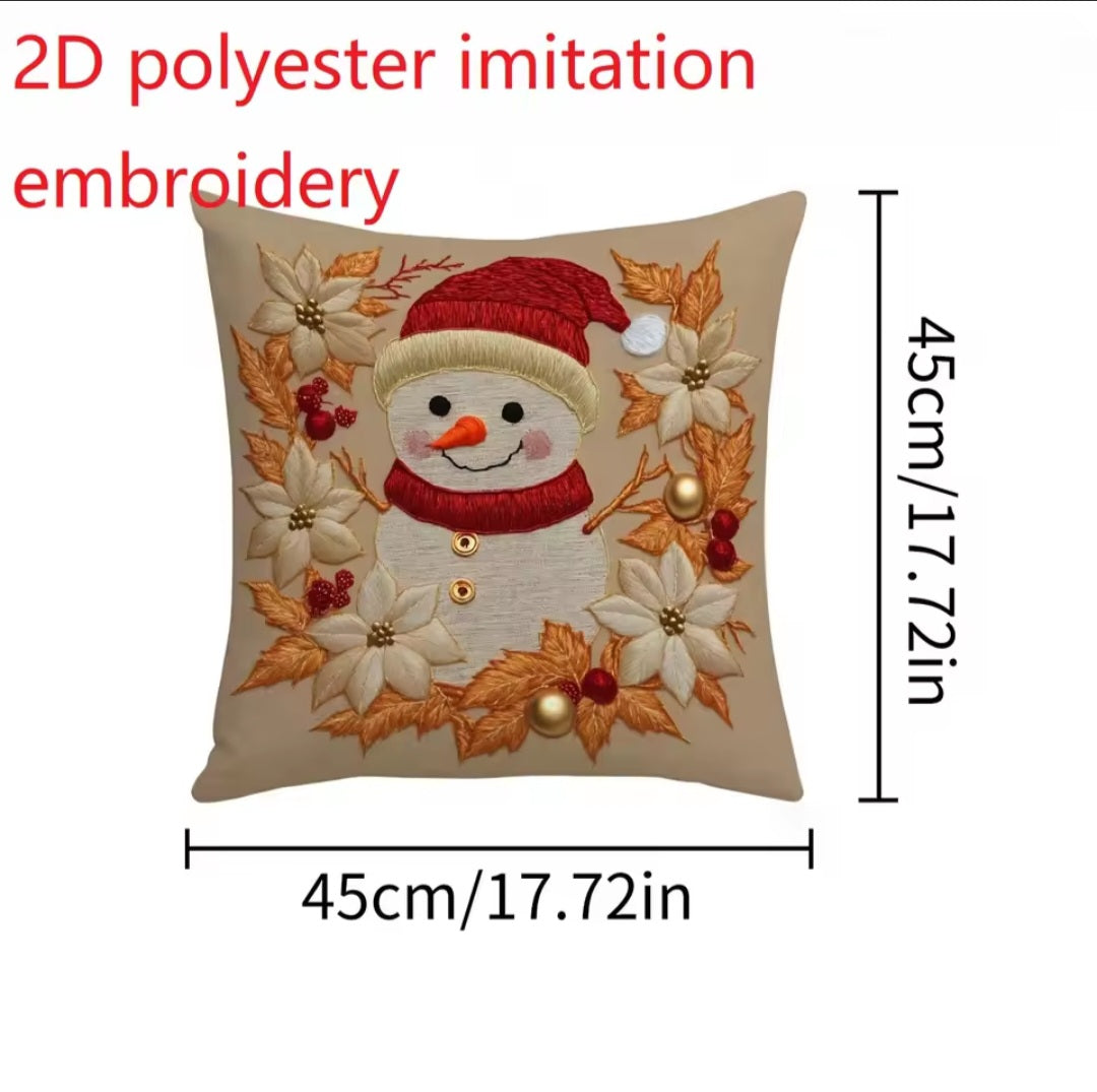 1pc, Christmas Old Man Elk Pillowcase, Christmas Party Decoration, Home Decoration, Bedding Decoration