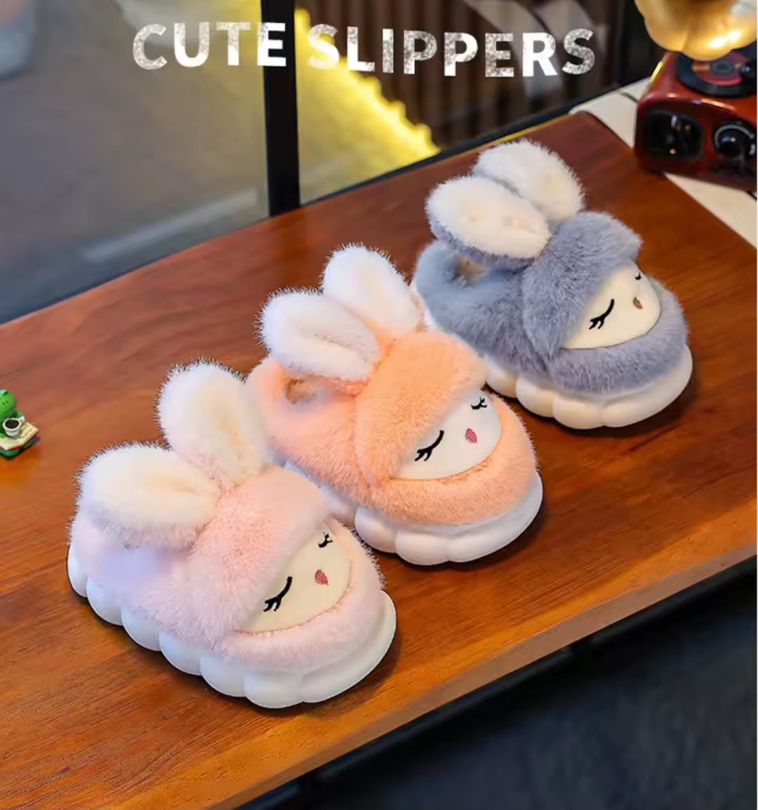 2025 New Winter Kids Plush Slippers CartoonChildren's Indoor Slides Non-Slip Soft Mule Girls Boys Warm House Cotton Shoes