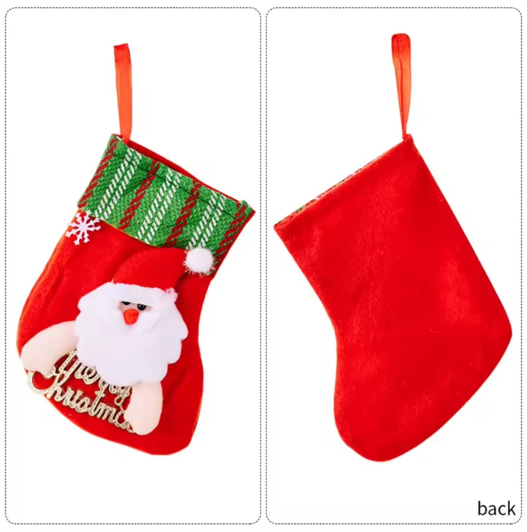 4PCS Christmas Stockings Decorations, Cute Xmas Stockings Small Hanging Stockings for Christmas Tree Fireplace Decor