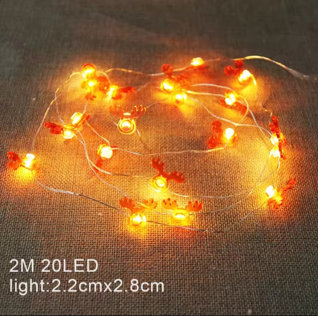 2M Christmas Santa Claus Snowflake LED Light String Garland Xmas Tree Fairy Light Christmas Decoration for Home New Year celebrations