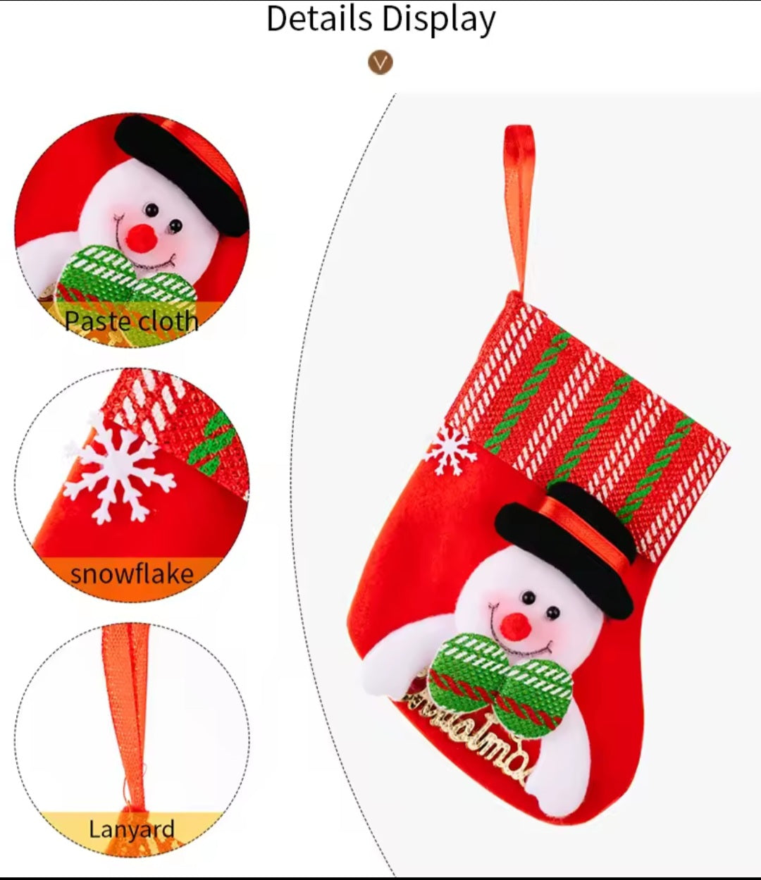 4PCS Christmas Stockings Decorations, Cute Xmas Stockings Small Hanging Stockings for Christmas Tree Fireplace Decor