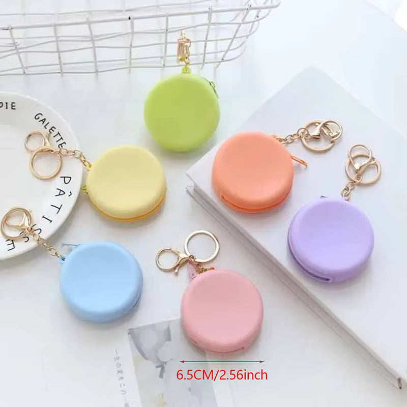 Candy Color Silicone Mini Round Coin Holder Case Coin Purses Women Girls Fashion Coin Purse Zipper Wallet For Kids Women Ladies