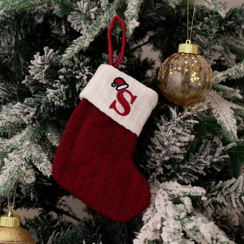 Christmas Alphabet Knitting Sock Christmas Tree Ornament Christmas Decoration For Home 2025 Noel New Year 2026 Xmas Gift