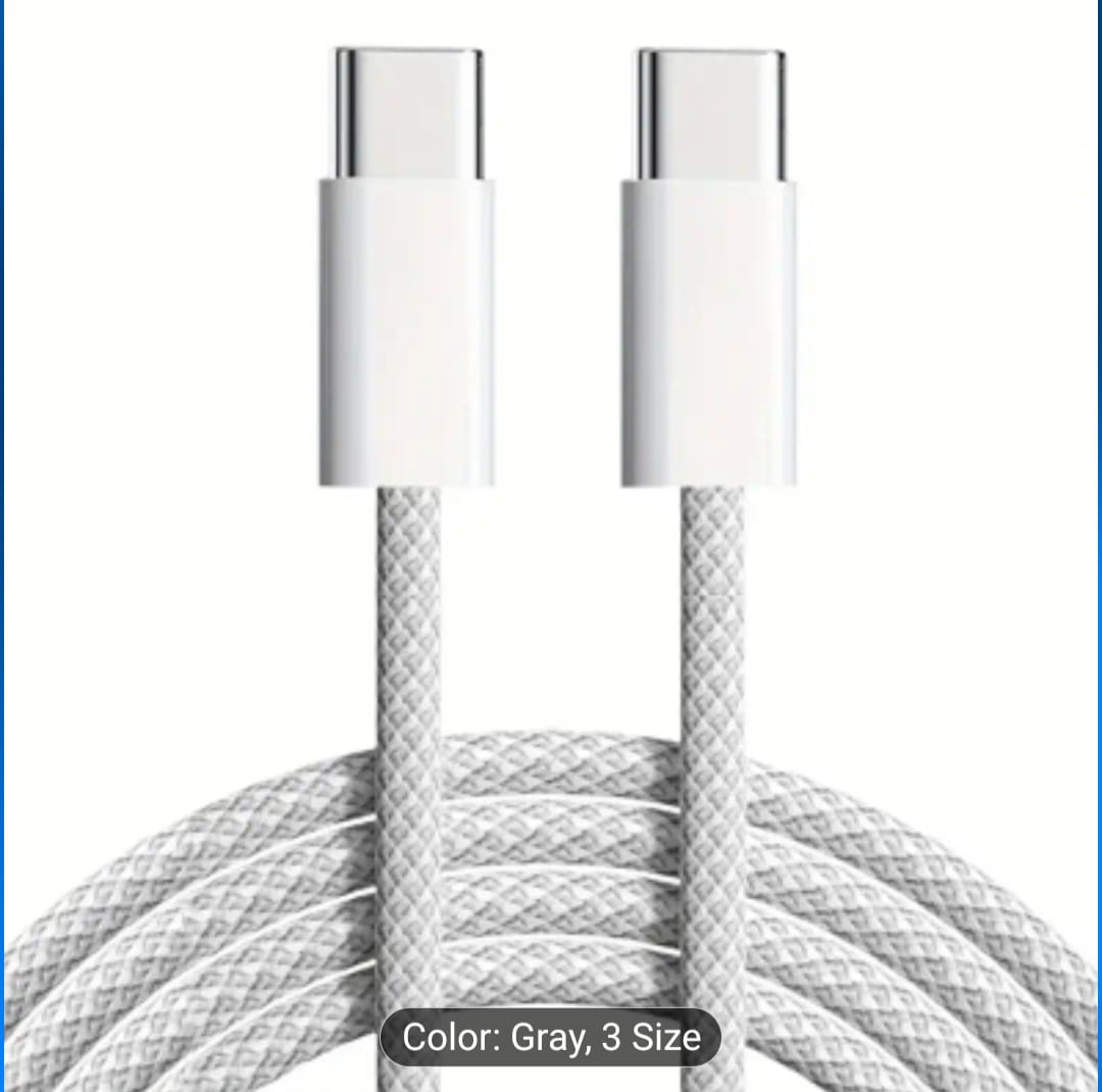 60W Type C To Type C Cable 6A Super Fast Charging Phone Charger Data Cord