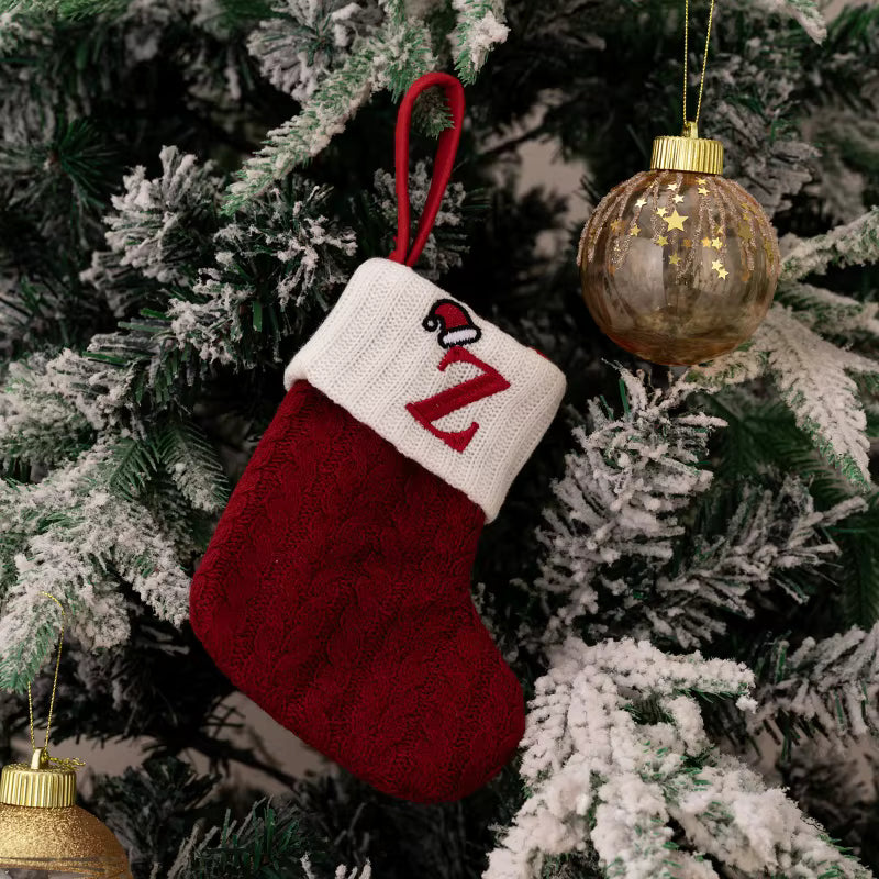 Christmas Alphabet Knitting Sock Christmas Tree Ornament Christmas Decoration For Home 2025 Noel New Year 2026 Xmas Gift